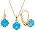 Комплект "Magical Square (Electric Blue Ignite)" с кристаллами Swarovski™